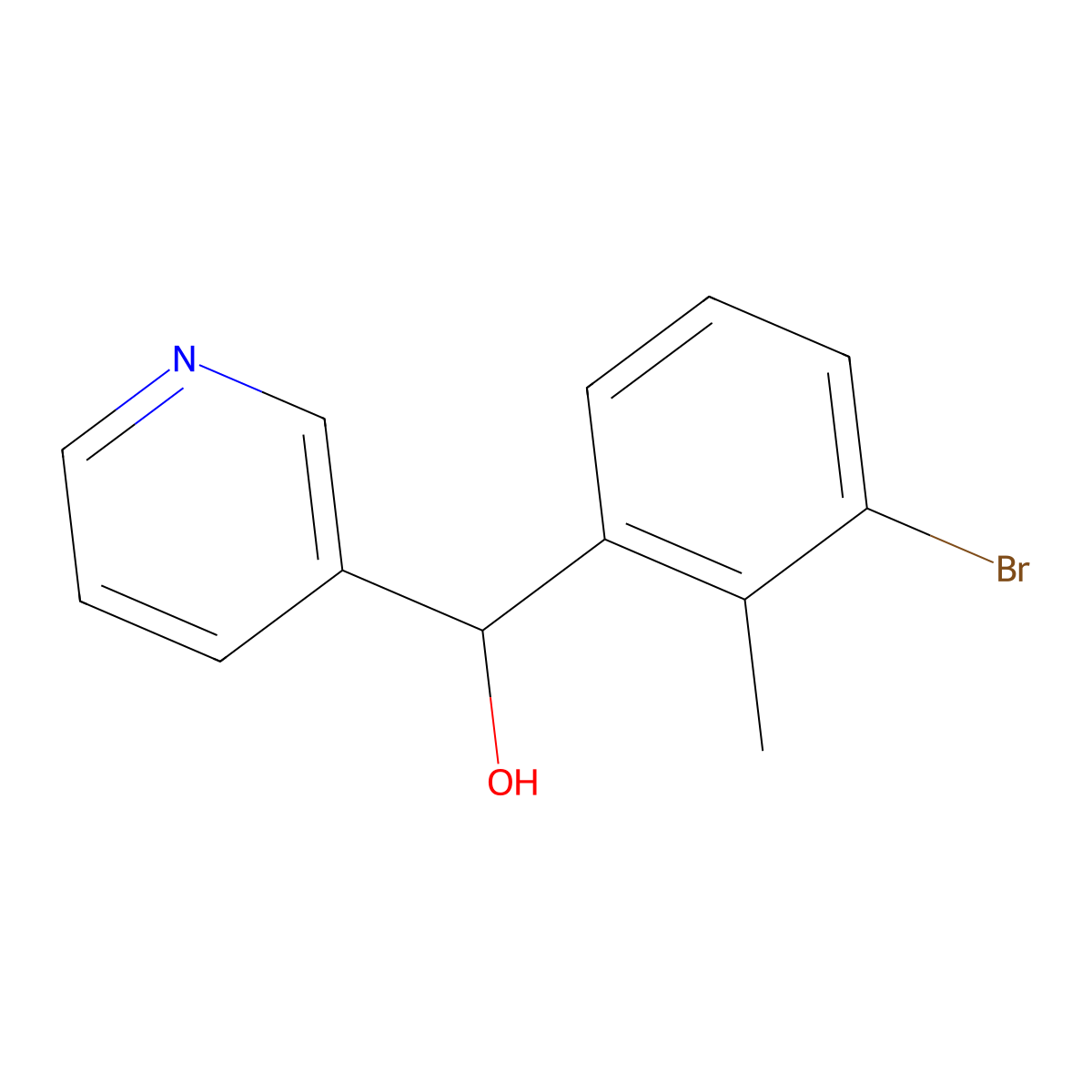 alpha-(3-Bromo-2-methylphenyl)-3-pyridinemethanol molecular structure, CAS 1592837-18-7