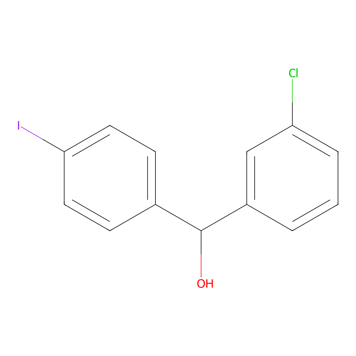 3-Chloro-alpha-(4-iodophenyl)benZenemethanol molecular structure, CAS 1592858-12-2