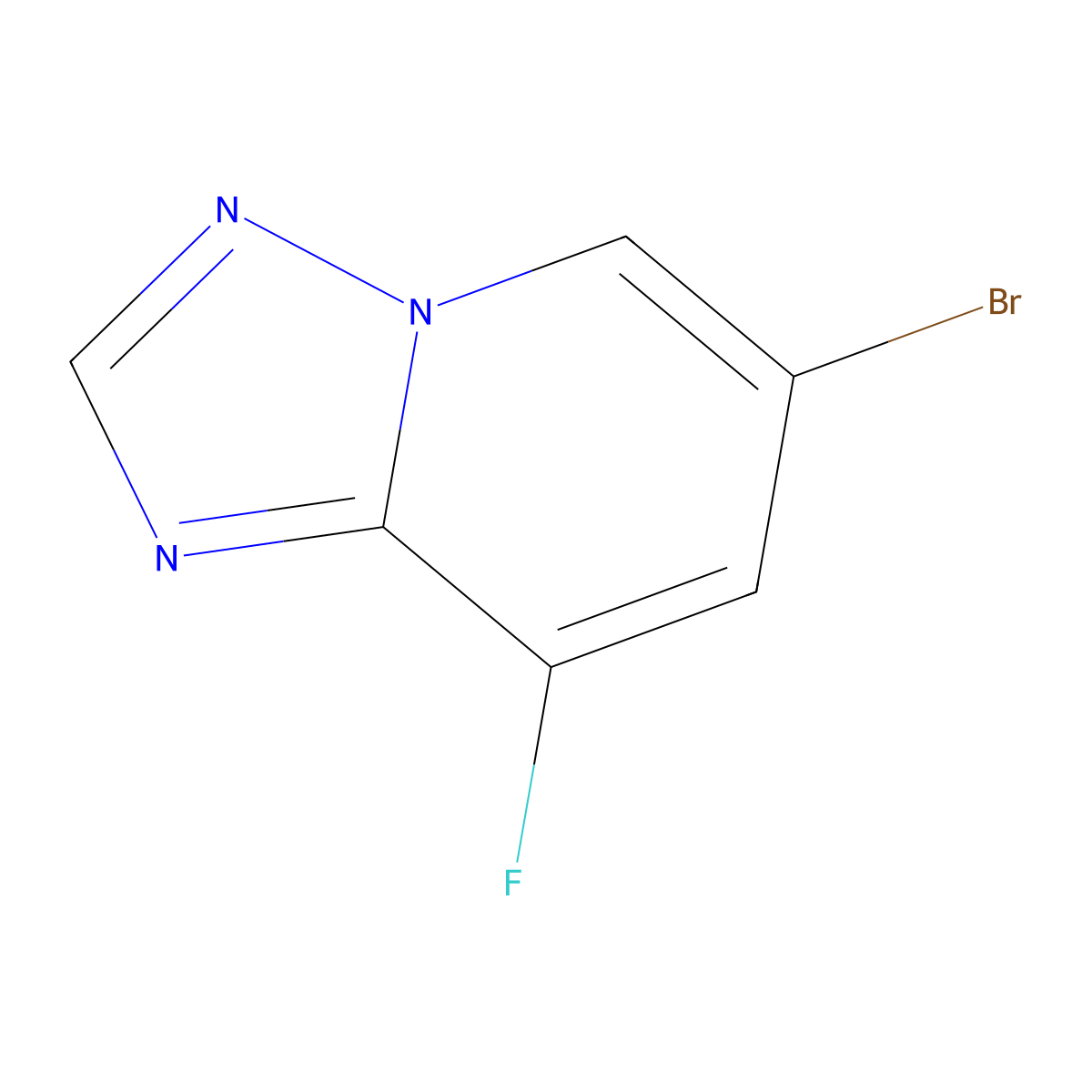 6-Bromo-8-fluoro-[1,2,4]triazolo[1,5-a]pyridine molecular structure, CAS 1592865-93-4