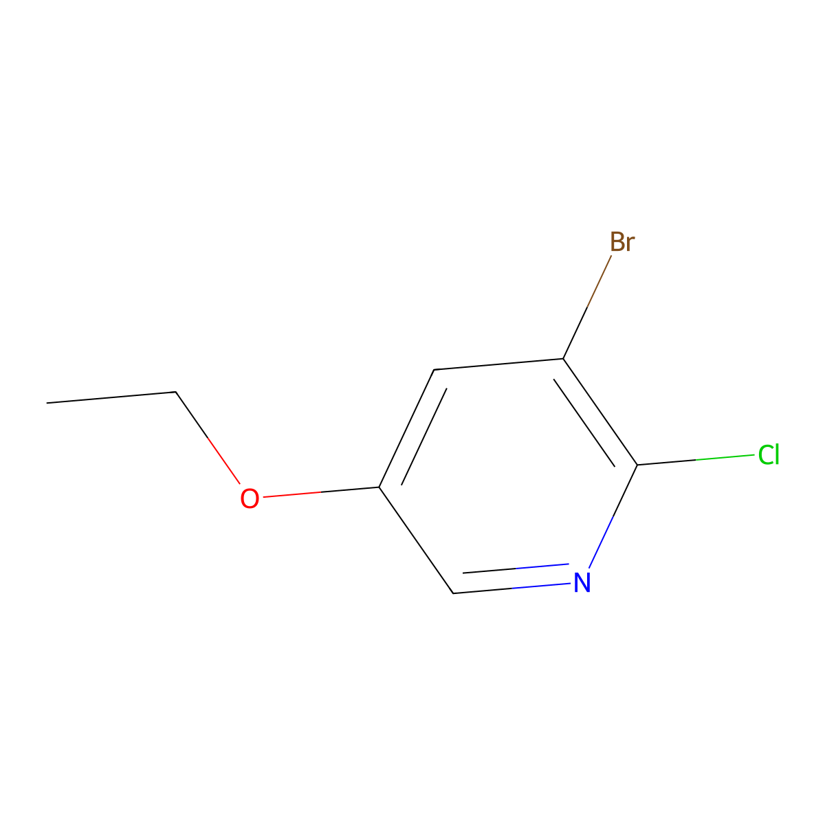 3-Bromo-2-chloro-5-ethoxypyridine molecular structure, CAS 1592866-04-0