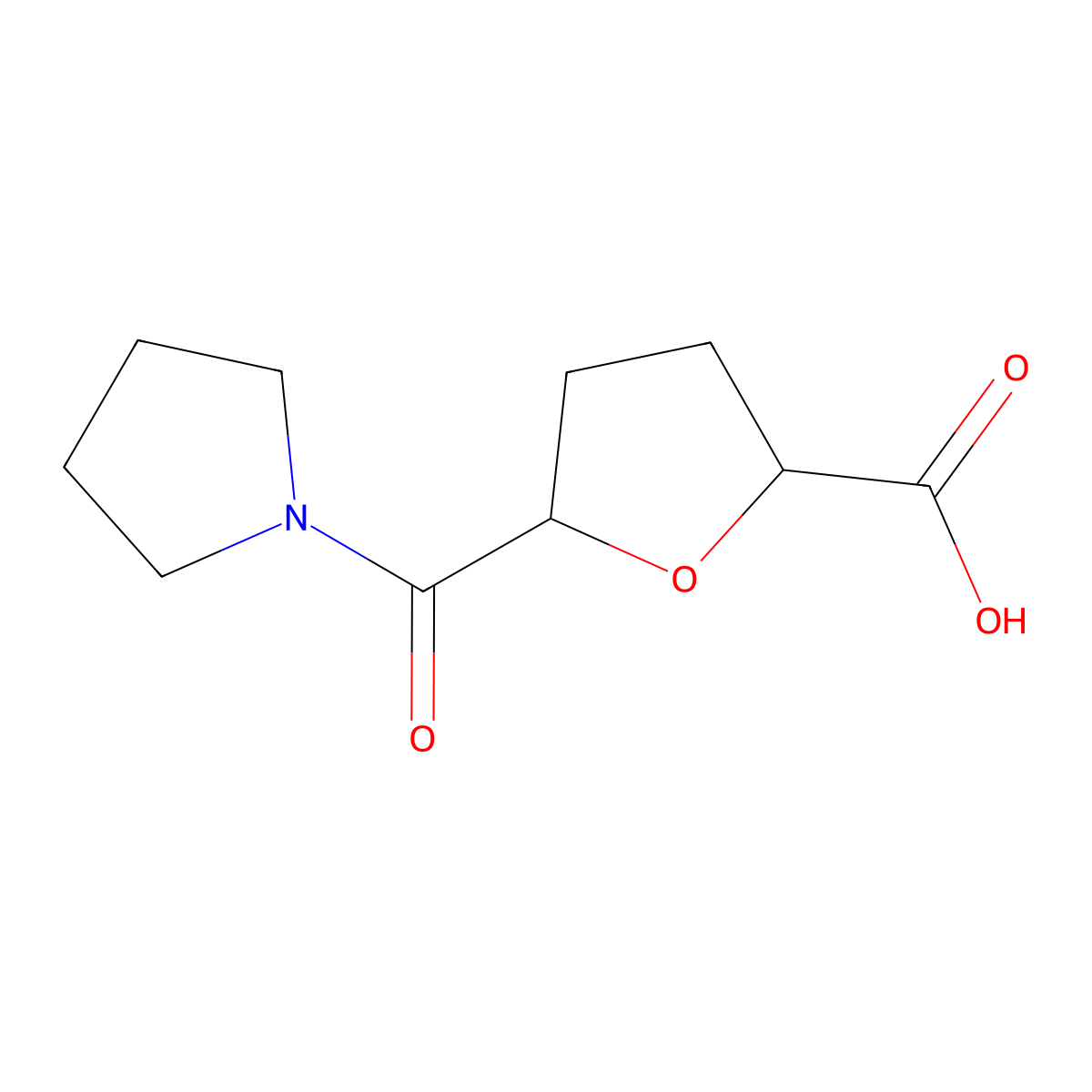 5-(Pyrrolidine-1-carbonyl)oxolane-2-carboxylic acid molecular structure, CAS 1592868-92-2