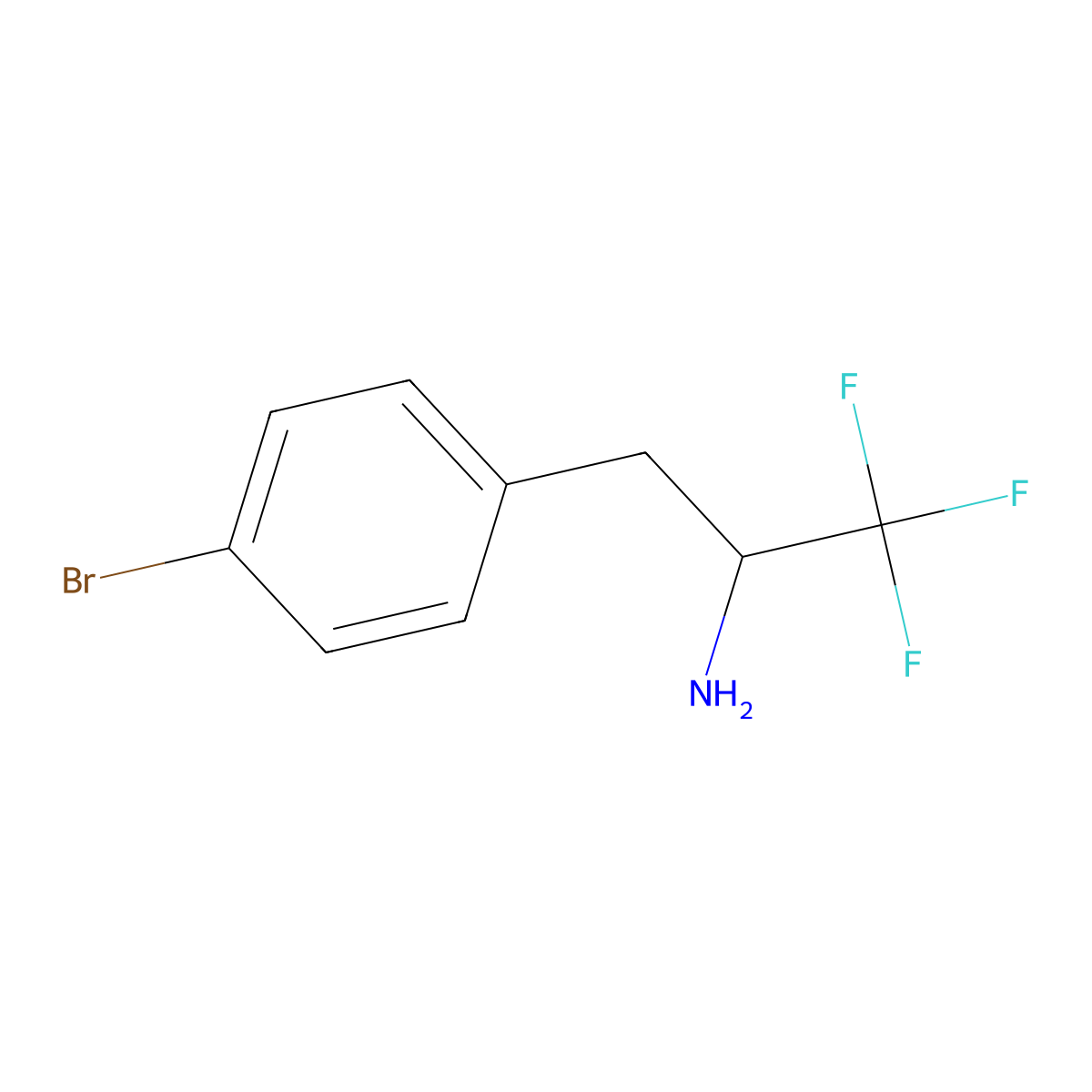 3-(4-Bromophenyl)-1,1,1-trifluoropropan-2-amine molecular structure, CAS 1592874-89-9