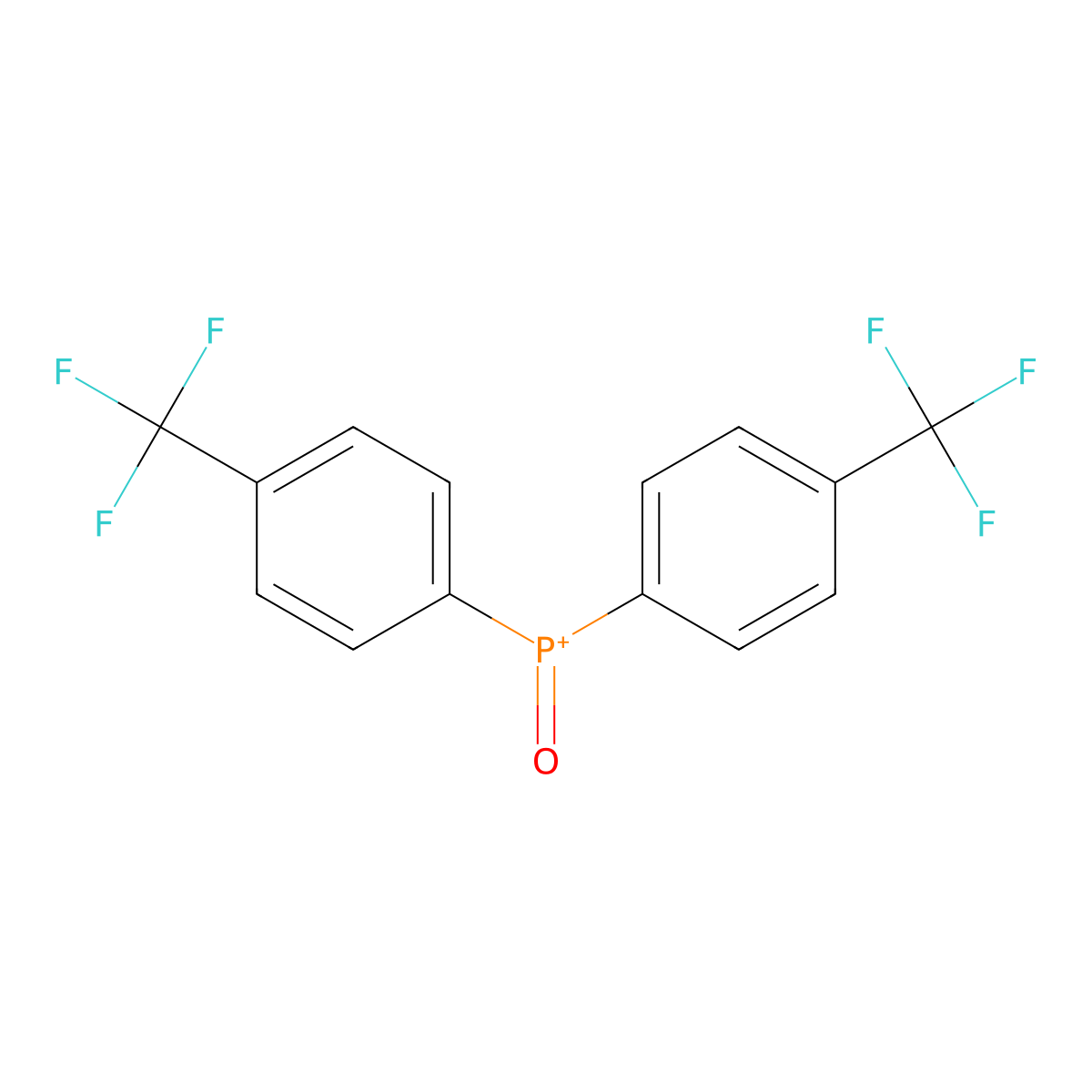 Bis(4-(trifluoromethyl)phenyl)phosphine oxide molecular structure, CAS 15929-43-8