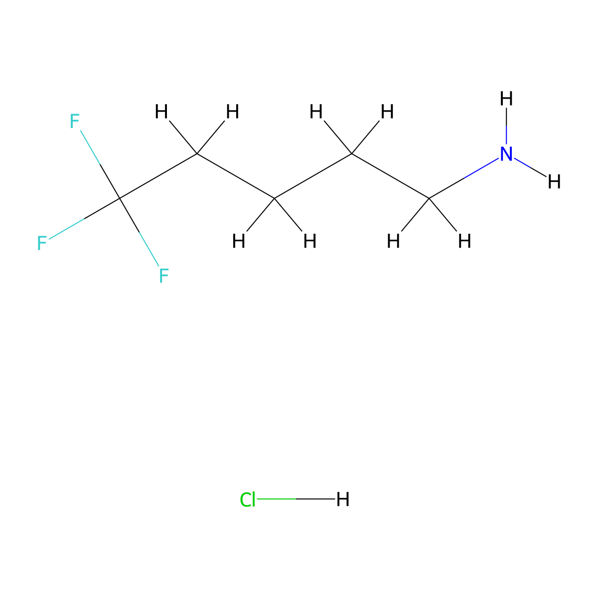 5,5,5-Trifluoropentan-1-amine hydrochloride molecular structure, CAS 159291-02-8