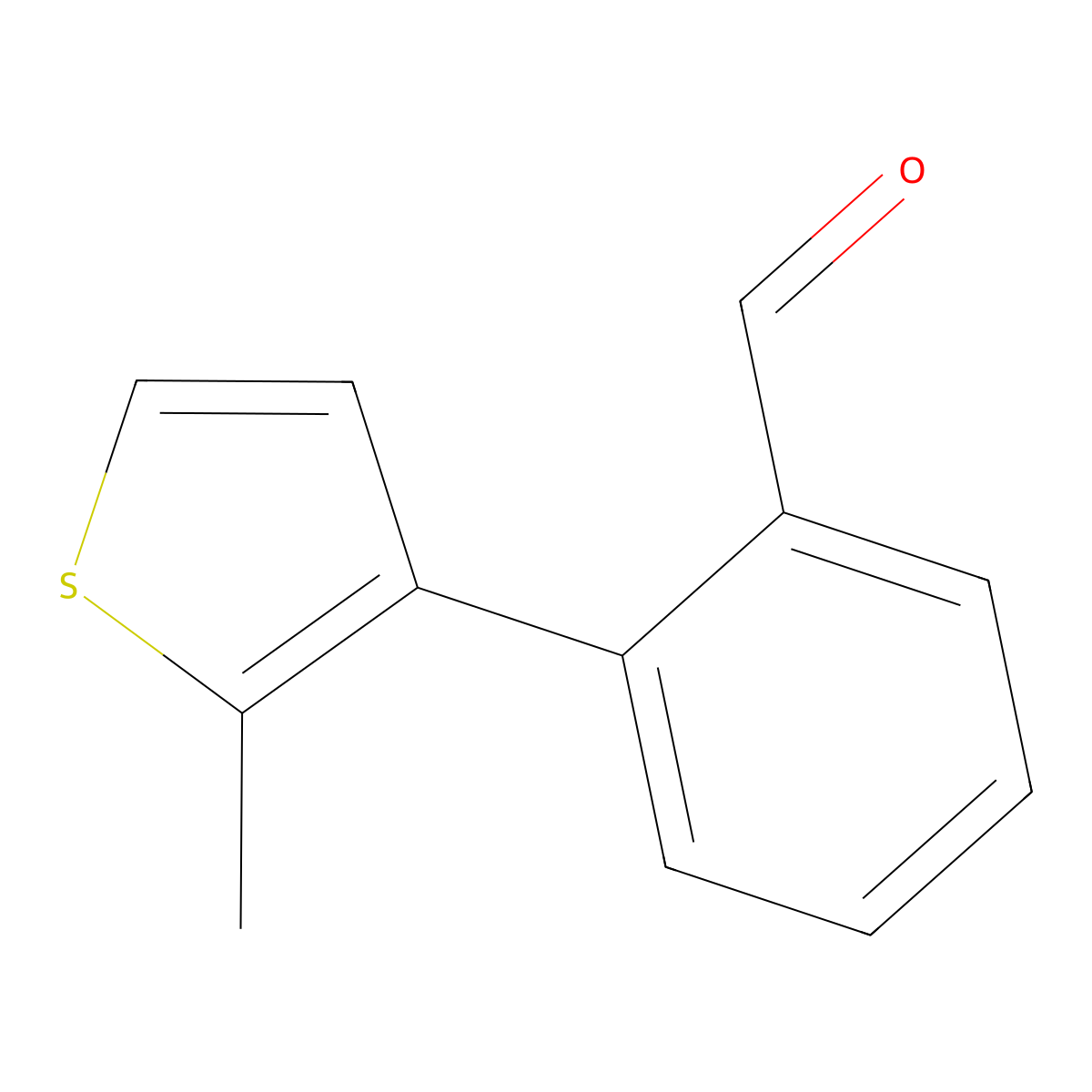 2-(2-Methylthiophen-3-yl)benzaldehyde molecular structure, CAS 1592915-34-8