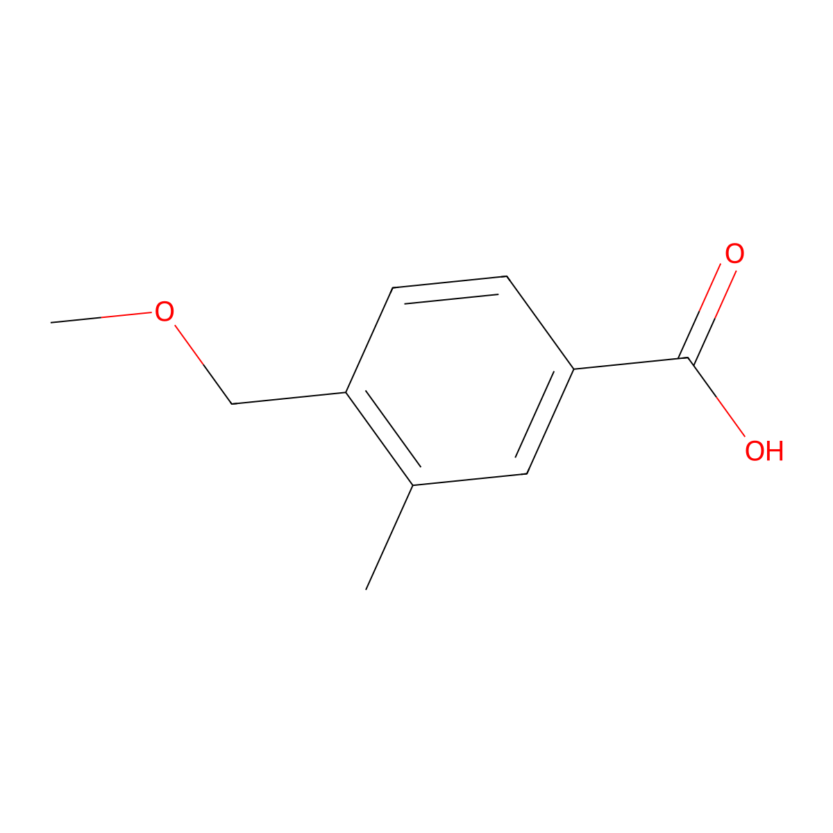 4-(Methoxymethyl)-3-methylbenzoic acid molecular structure, CAS 1592931-98-0