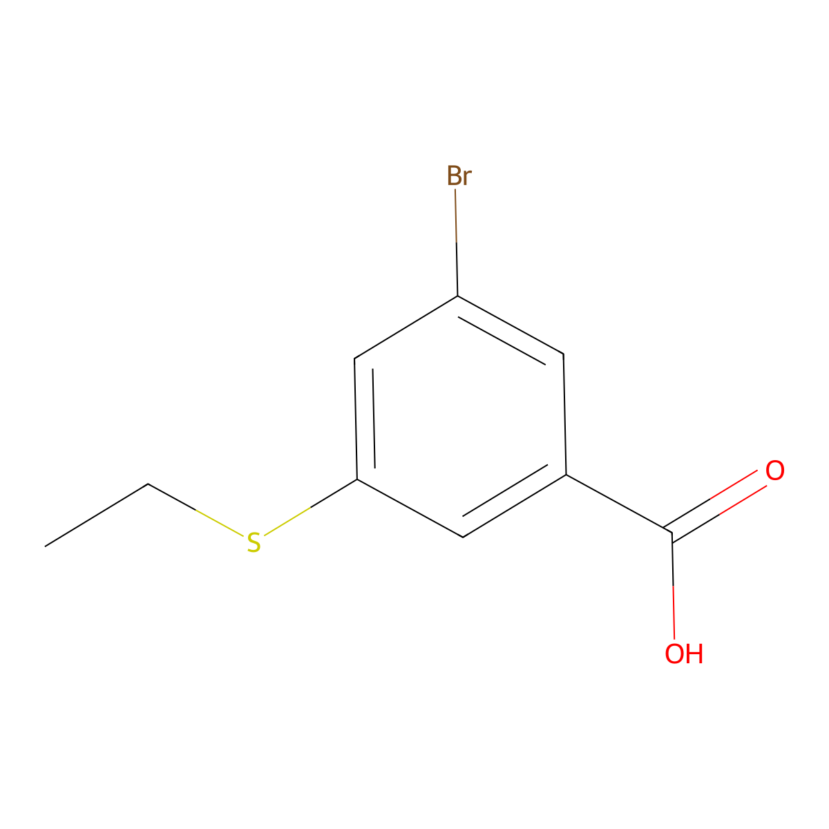 3-Bromo-5-(ethylthio)benzoic acid molecular structure, CAS 1592949-61-5