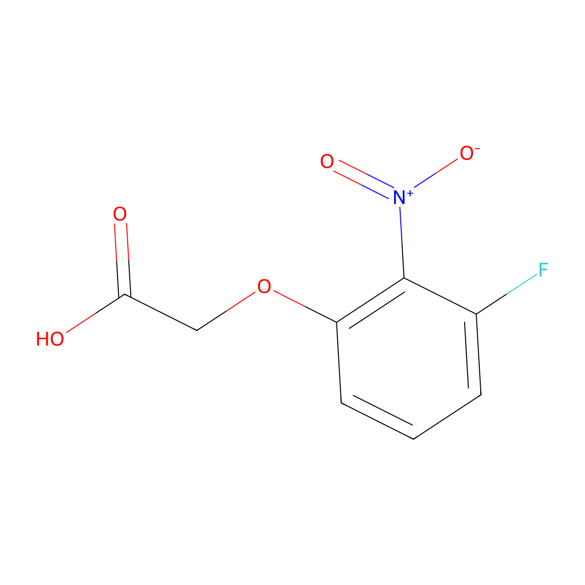 3-Fluoro-2-nitrophenoxyacetic acid molecular structure, CAS 1592955-55-9