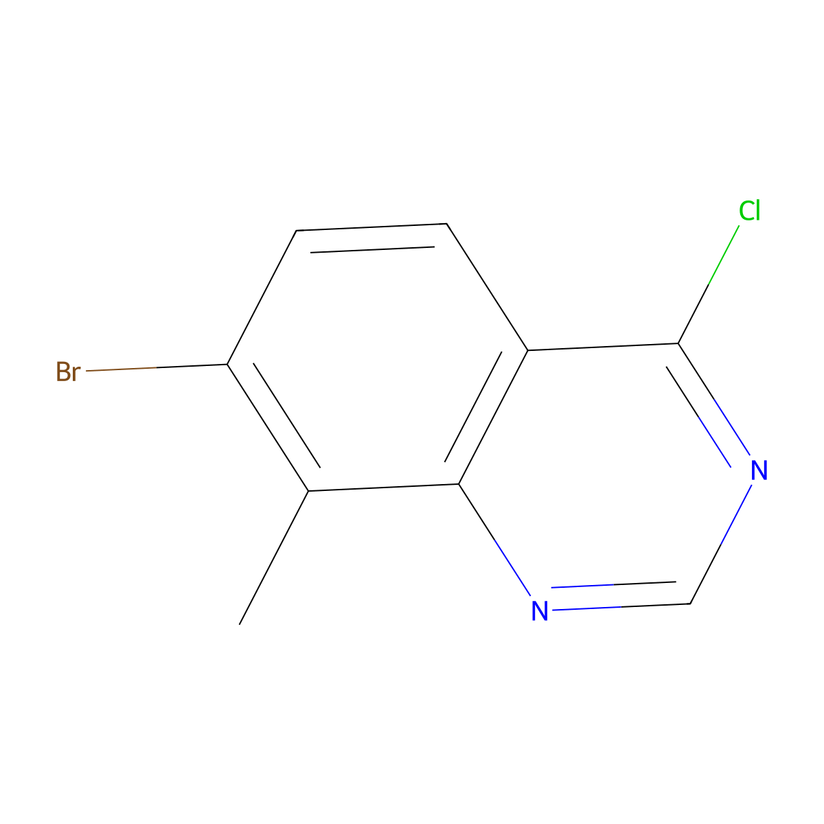 7-Bromo-4-chloro-8-methylquinazoline molecular structure, CAS 1592956-60-9