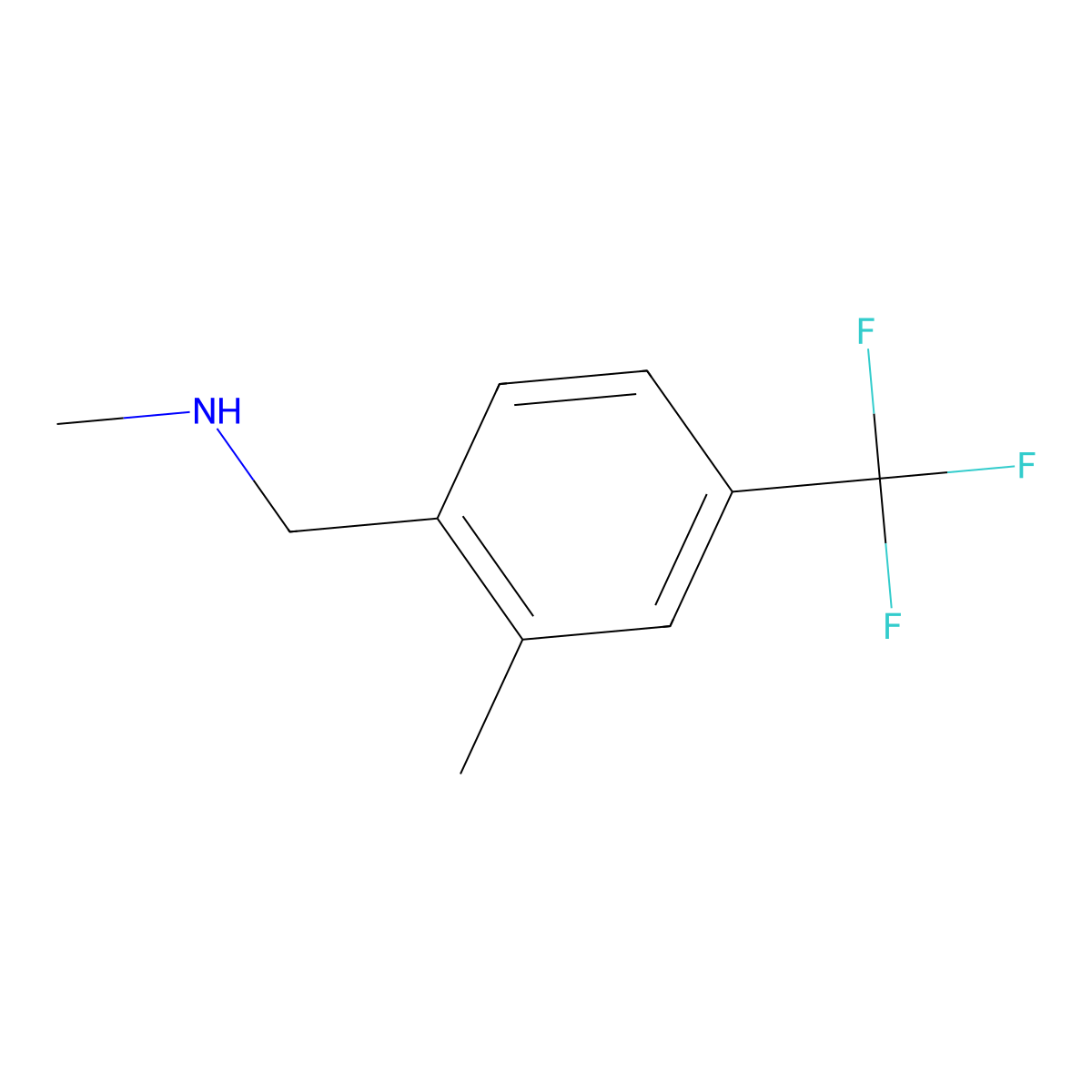 N,2-Dimethyl-4-(trifluoromethyl)benzenemethanamine molecular structure, CAS 1592976-21-0