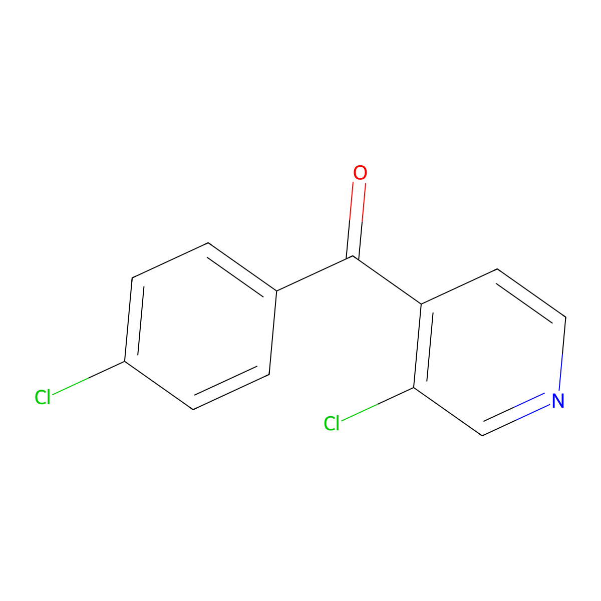 (4-Chlorophenyl)-(3-chloro-4-pyridinyl)methanone molecular structure, CAS 1592979-56-0