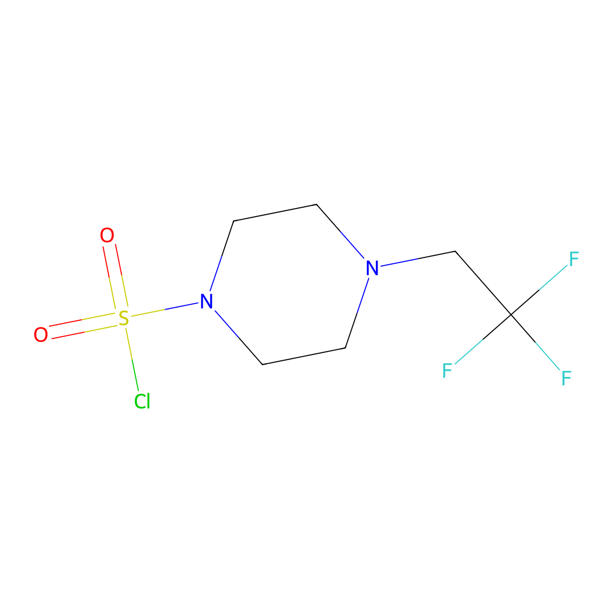 4-(2,2,2-Trifluoroethyl)piperazine-1-sulfonylchloride molecular structure, CAS 1592983-07-7