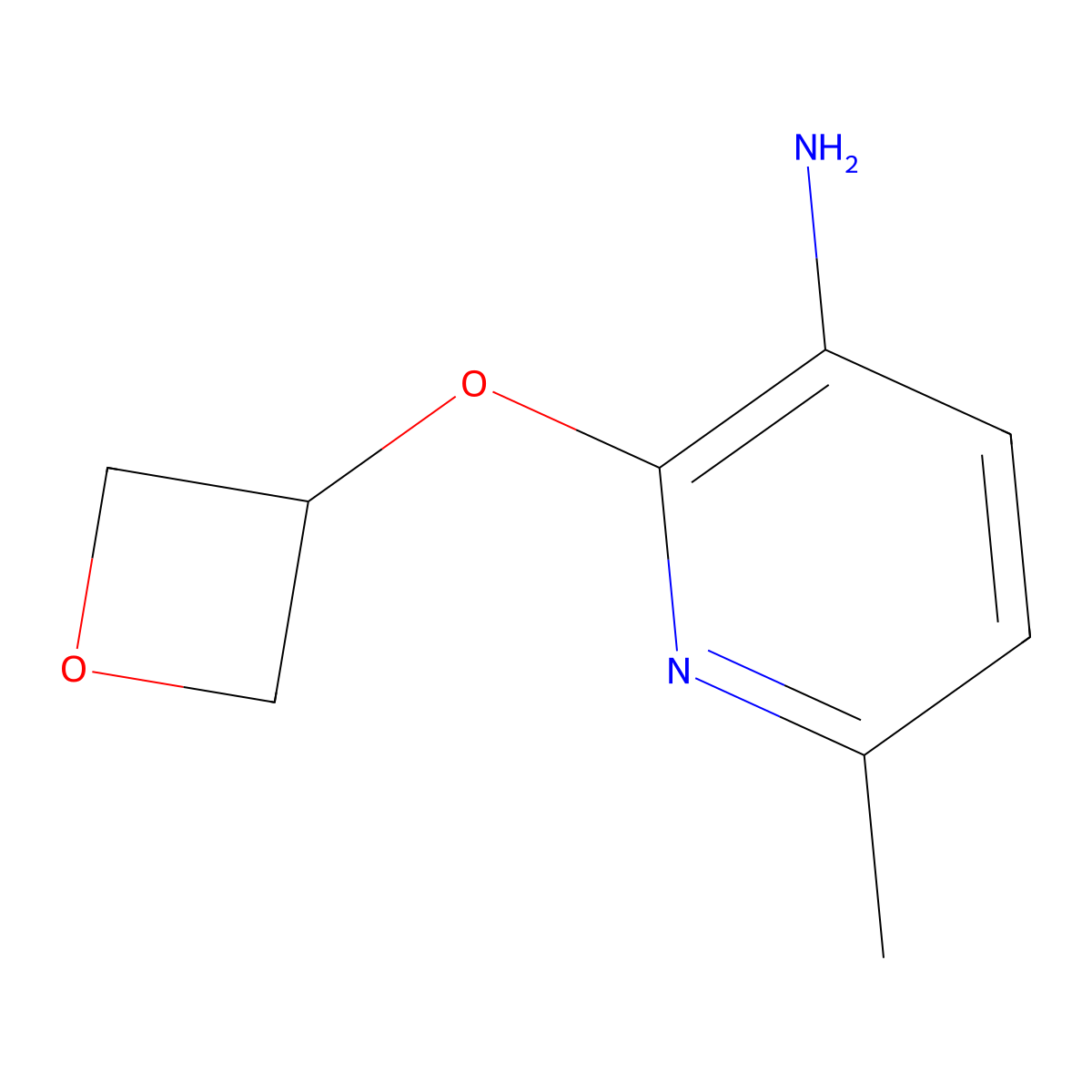 6-Methyl-2-(oxetan-3-yloxy)pyridin-3-amine molecular structure, CAS 1592986-54-3