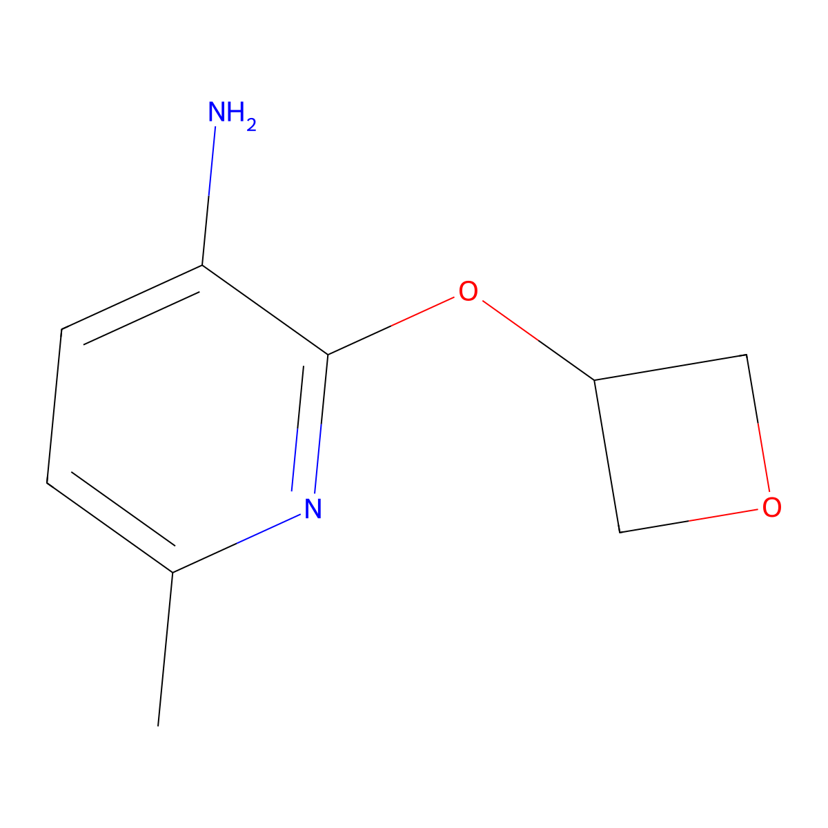 6-Methyl-2-(oxetan-3-yloxy)pyridin-3-amine molecular structure, CAS 1592986-54-3