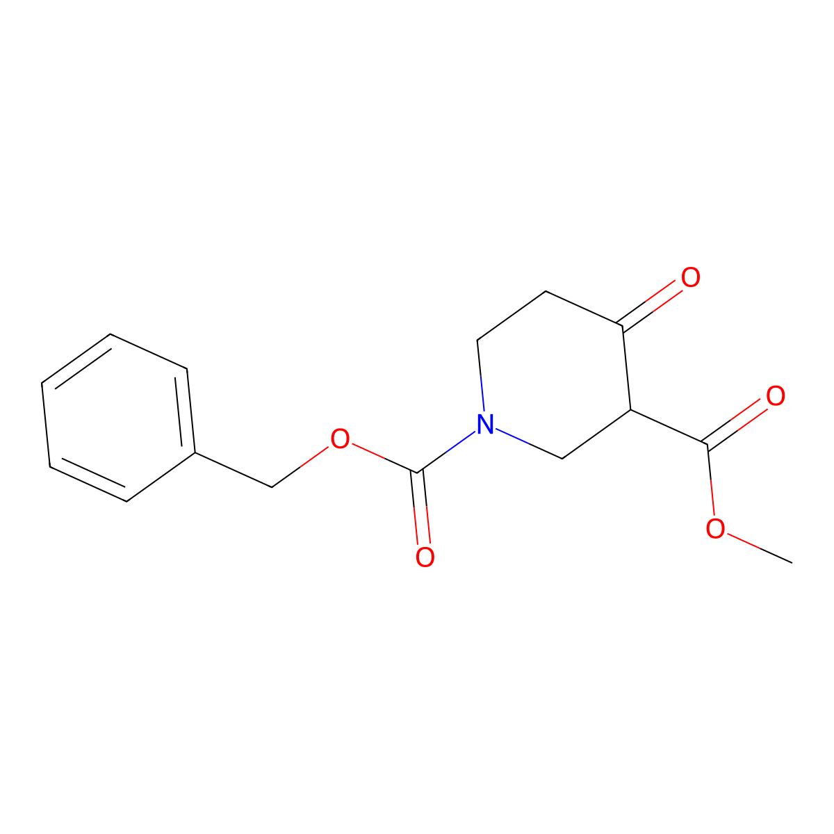 1-Benzyl 3-methyl 4-oxopiperidine-1,3-dicarboxylate molecular structure, CAS 159299-93-1
