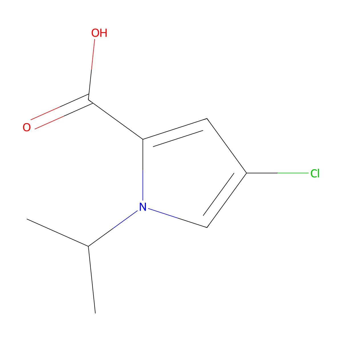 4-Chloro-1-isopropyl-1H-pyrrole-2-carboxylic acid molecular structure, CAS 1592992-06-7