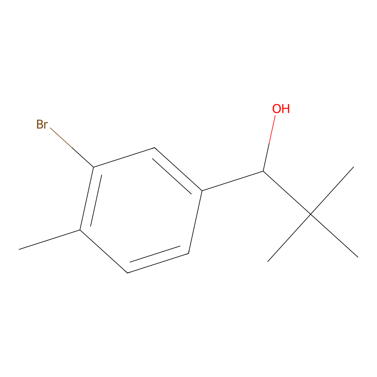 3-Bromo-a-(1,1-dimethylethyl)-4-methylbenzenemethanol molecular structure, CAS 1592995-87-3