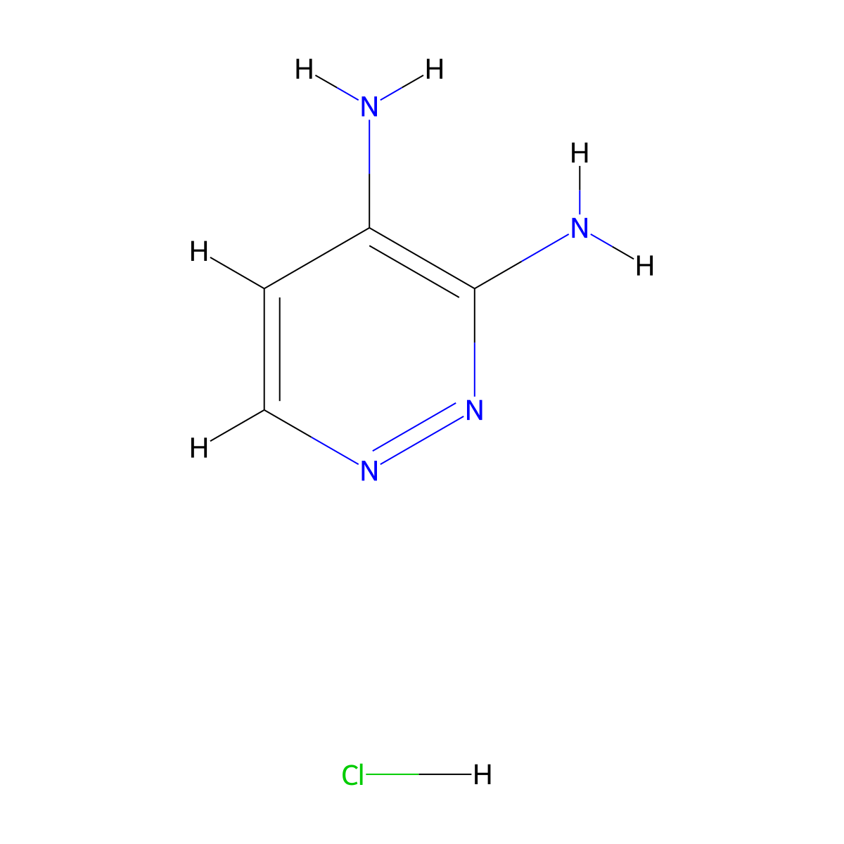 Pyridazine-3,4-diamine hydrochloride molecular structure, CAS 1593-17-5