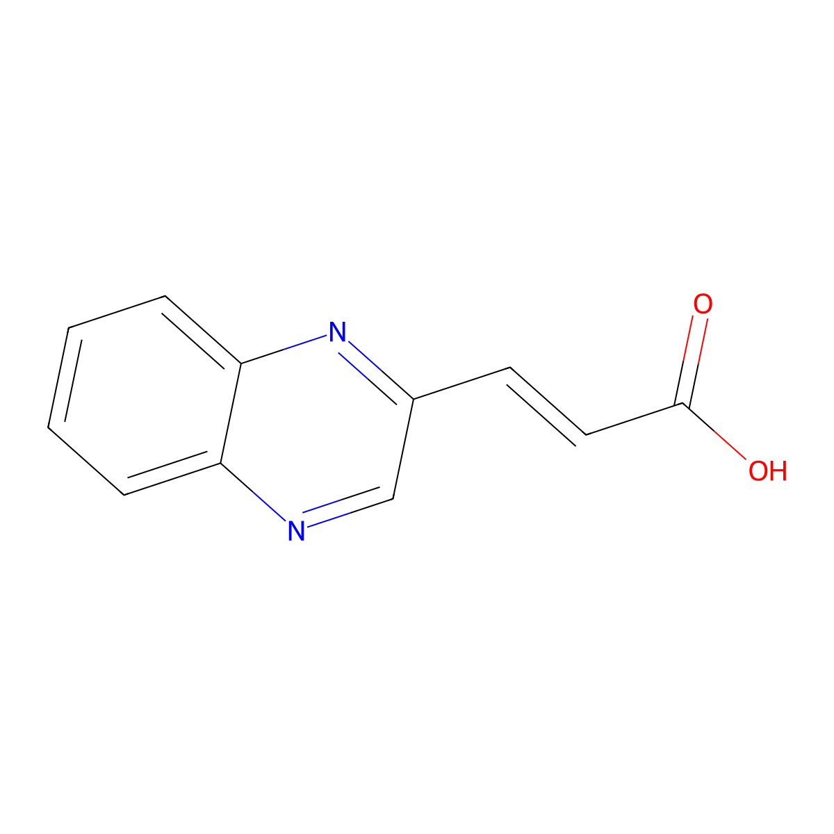 3-Quinoxalin-2-yl-acrylic acid molecular structure, CAS 1593-24-4