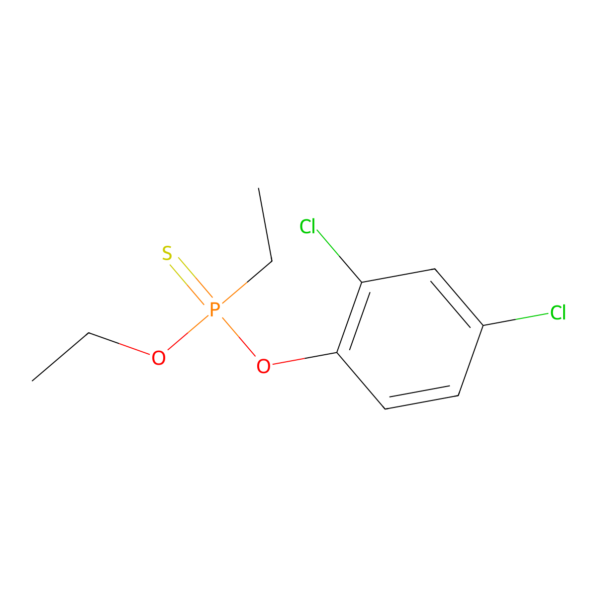 O-(2,4-Dichlorophenyl) O-ethyl ethylphosphonothioate molecular structure, CAS 1593-27-7