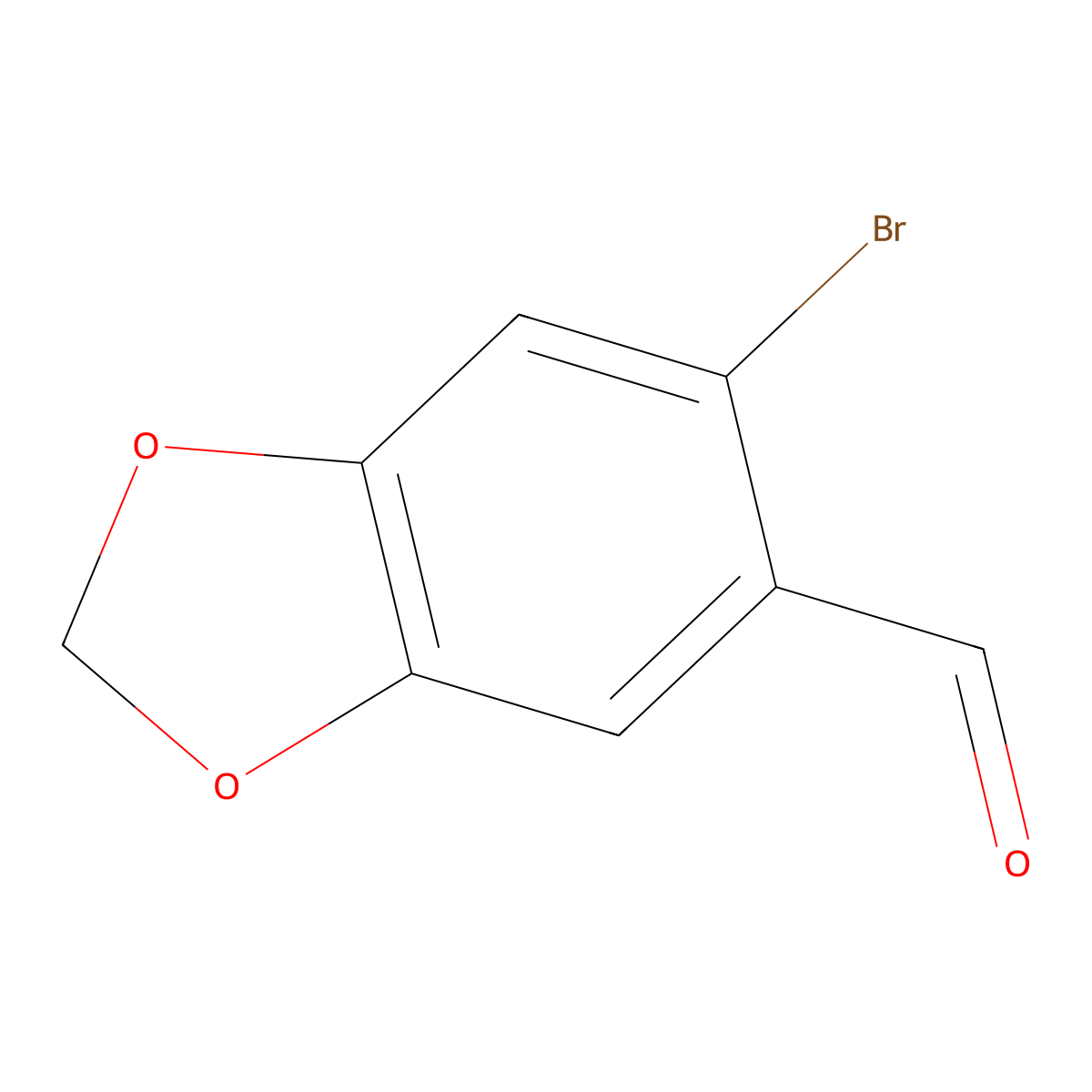 1,3-Benzodioxole-5-carboxaldehyde, 6-bromo- molecular structure, CAS 15930-53-7