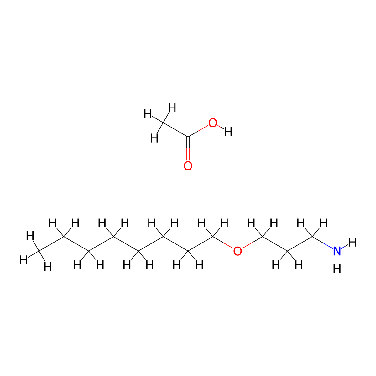1-Propanamine, 3-(octyloxy)-, acetate (1:1) molecular structure, CAS 15930-71-9