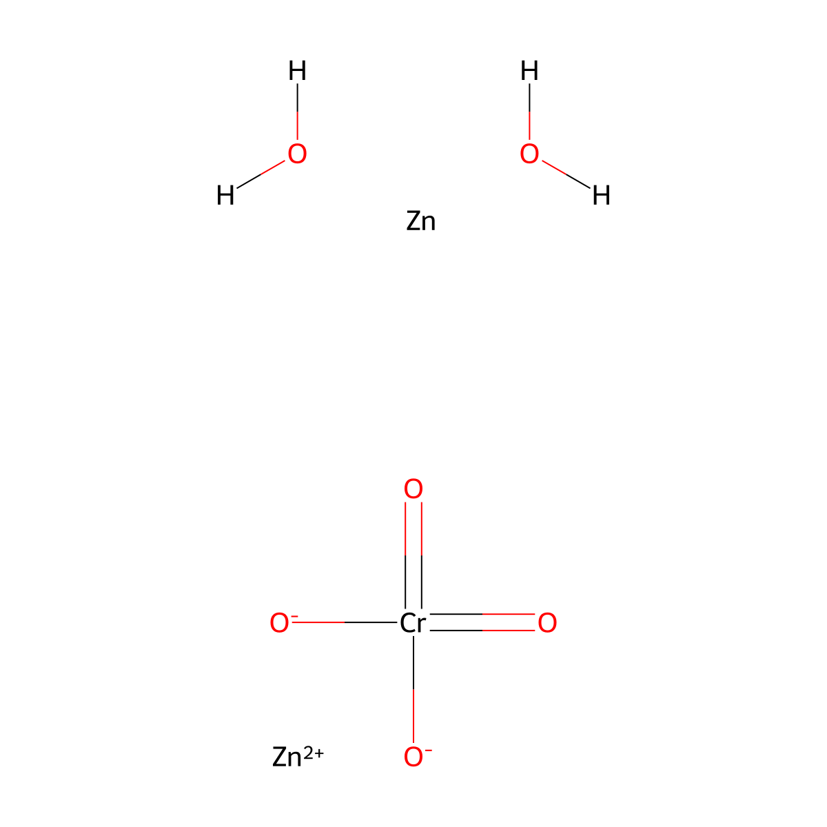 Zinc chromate hydroxide molecular structure, CAS 15930-94-6