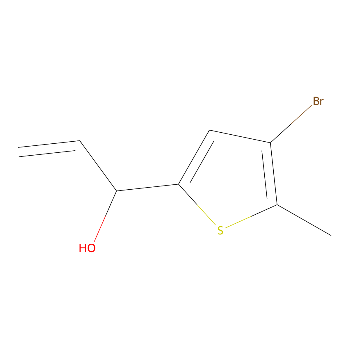1-(4-Bromo-5-methylthiophen-2-yl)prop-2-en-1-ol molecular structure, CAS 1593015-93-0