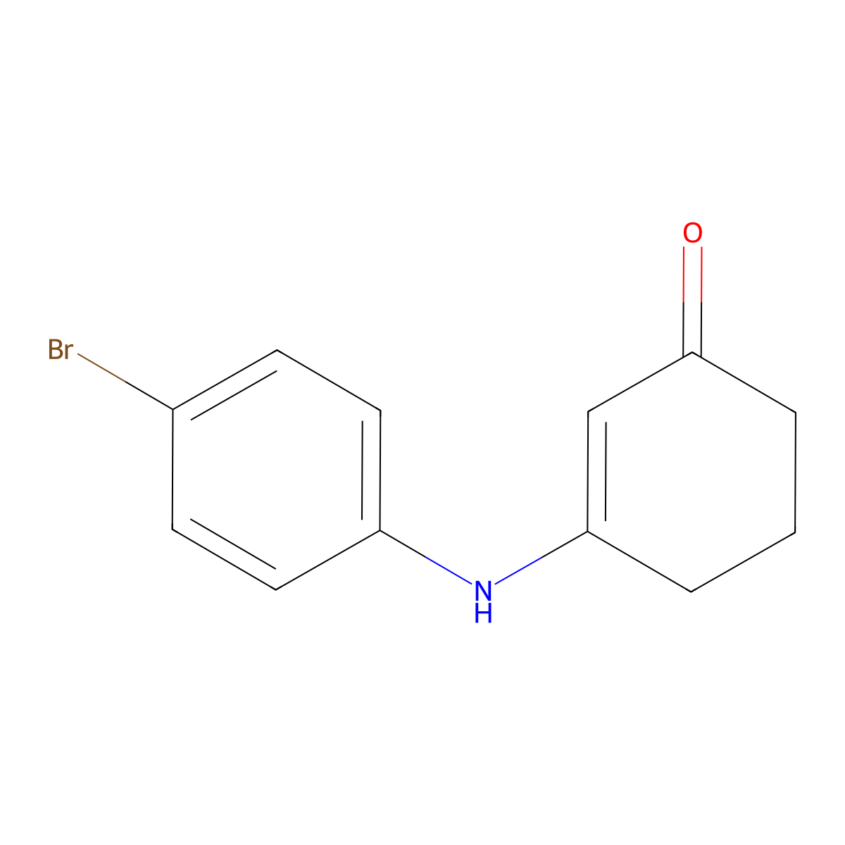 3-[(4-Bromophenyl)amino]cyclohex-2-en-1-one molecular structure, CAS 159302-01-9