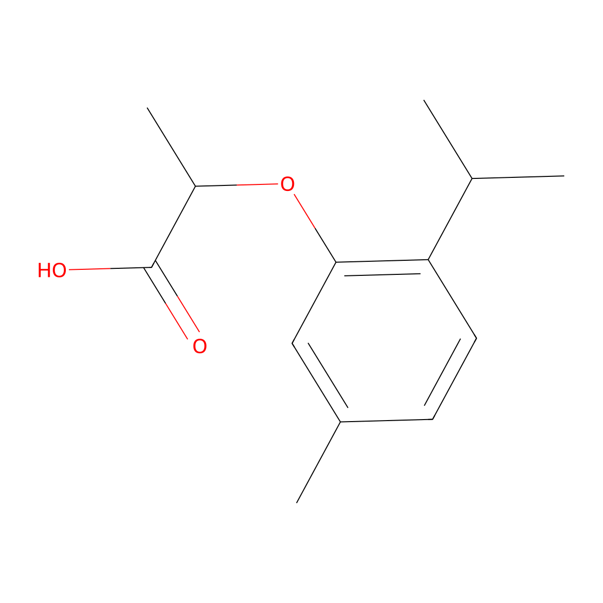 2-(5-Methyl-2-(propan-2-yl)phenoxy)propanoic acid molecular structure, CAS 159302-03-1