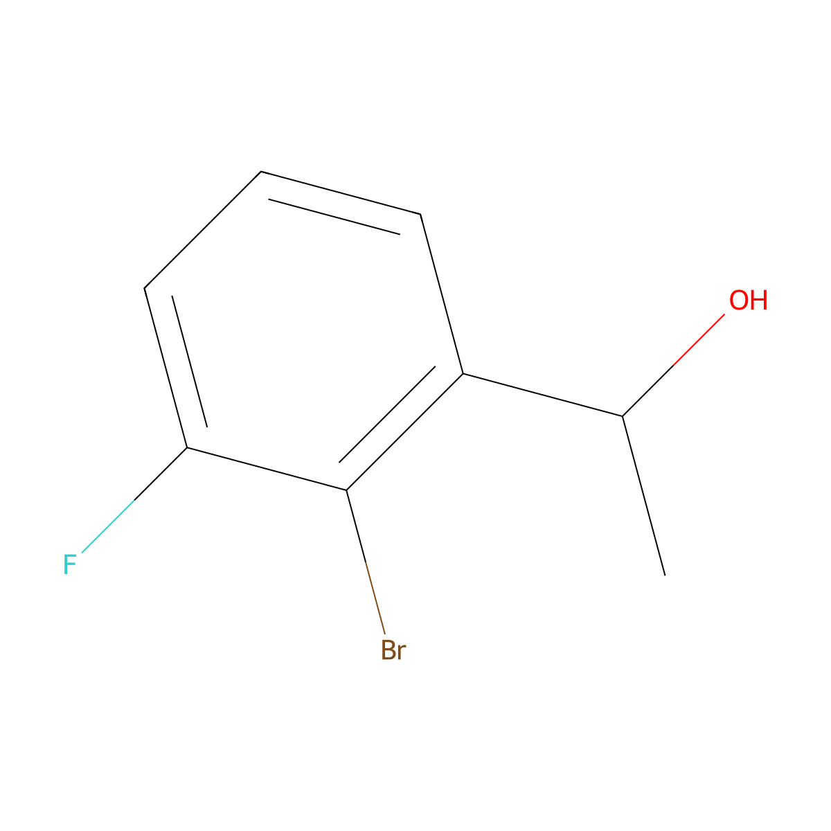 1-(2-Bromo-3-fluorophenyl)ethan-1-ol molecular structure, CAS 1593042-45-5