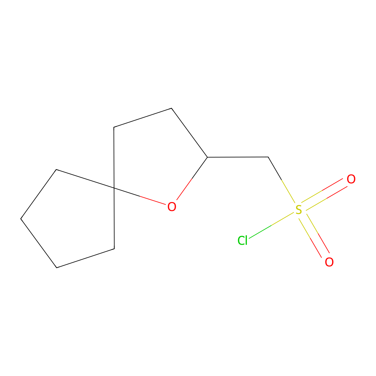 {1-Oxaspiro[4.4]nonan-2-yl}methanesulfonyl chloride molecular structure, CAS 1593050-95-3