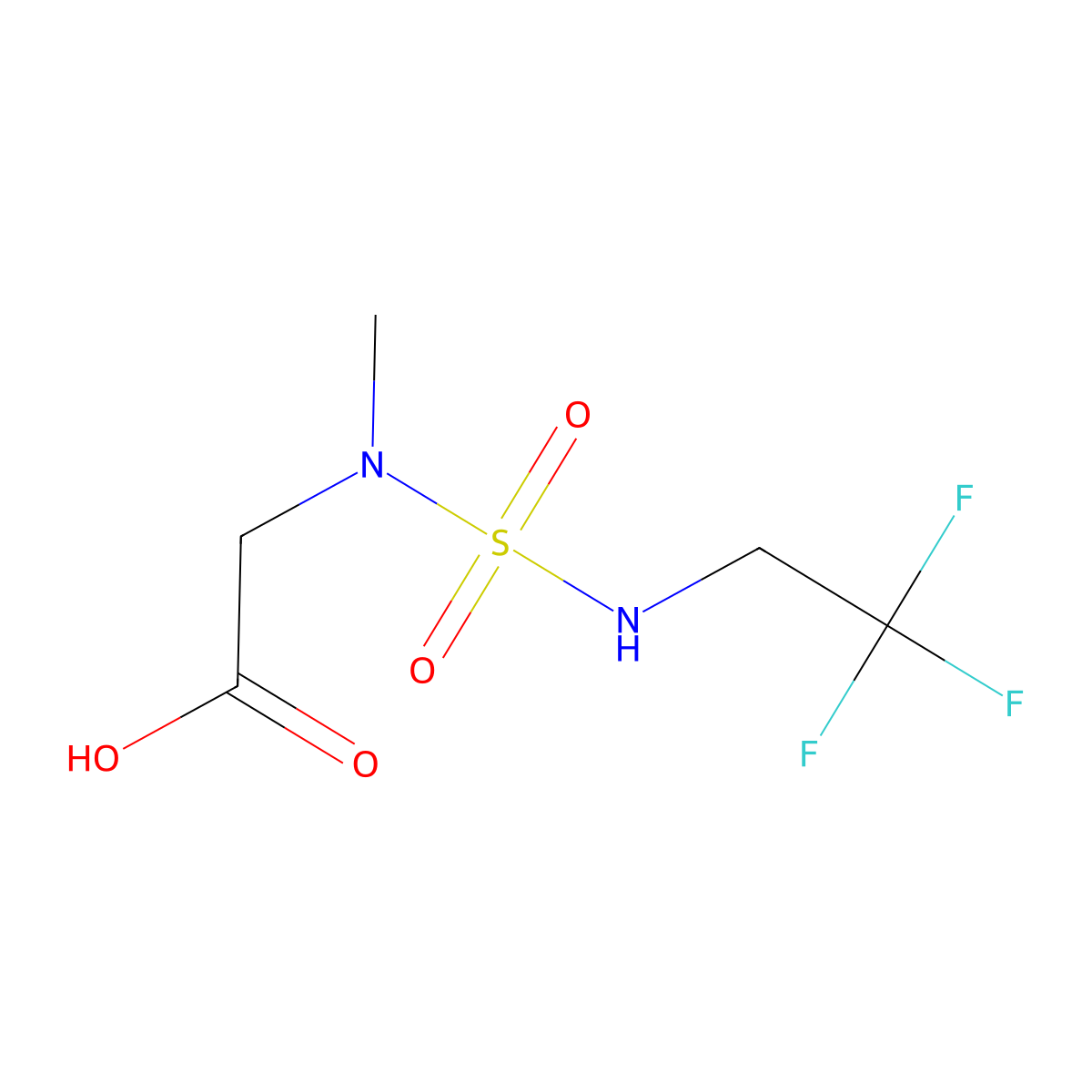 2-(methyl(N-(2,2,2-trifluoroethyl)sulfamoyl)amino)acetic acid molecular structure, CAS 1593054-77-3