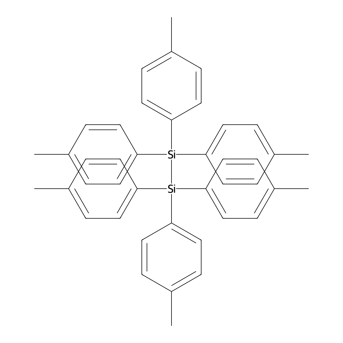 Disilane, hexakis(4-methylphenyl)- molecular structure, CAS 15931-53-0