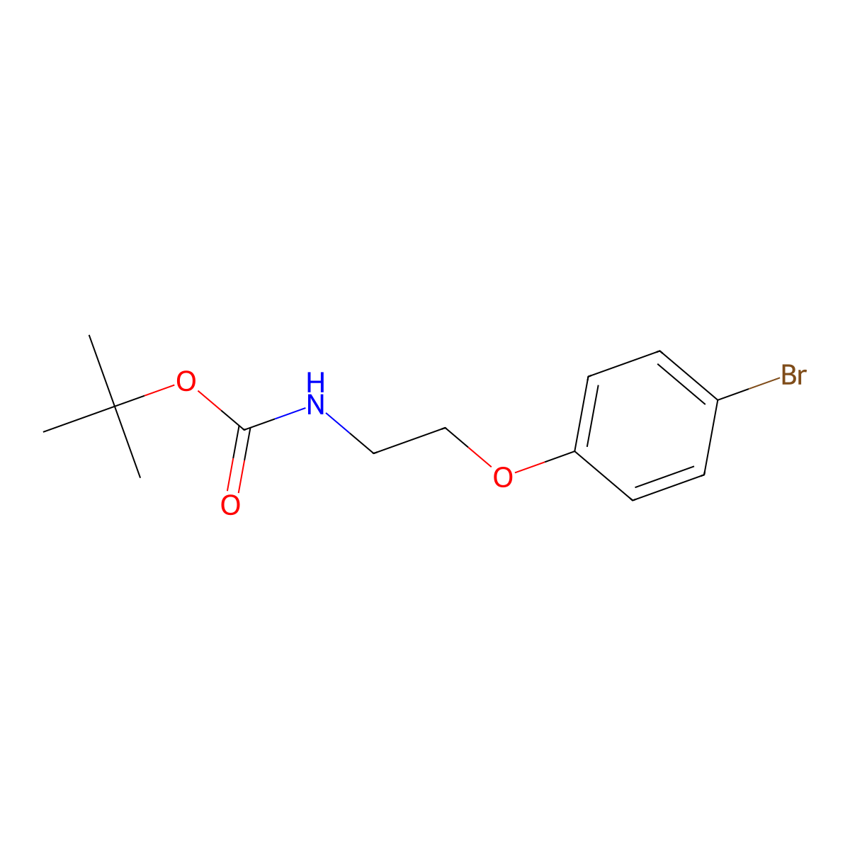 tert-butyl N-[2-(4-bromophenoxy)ethyl]carbamate molecular structure, CAS 1593201-17-2