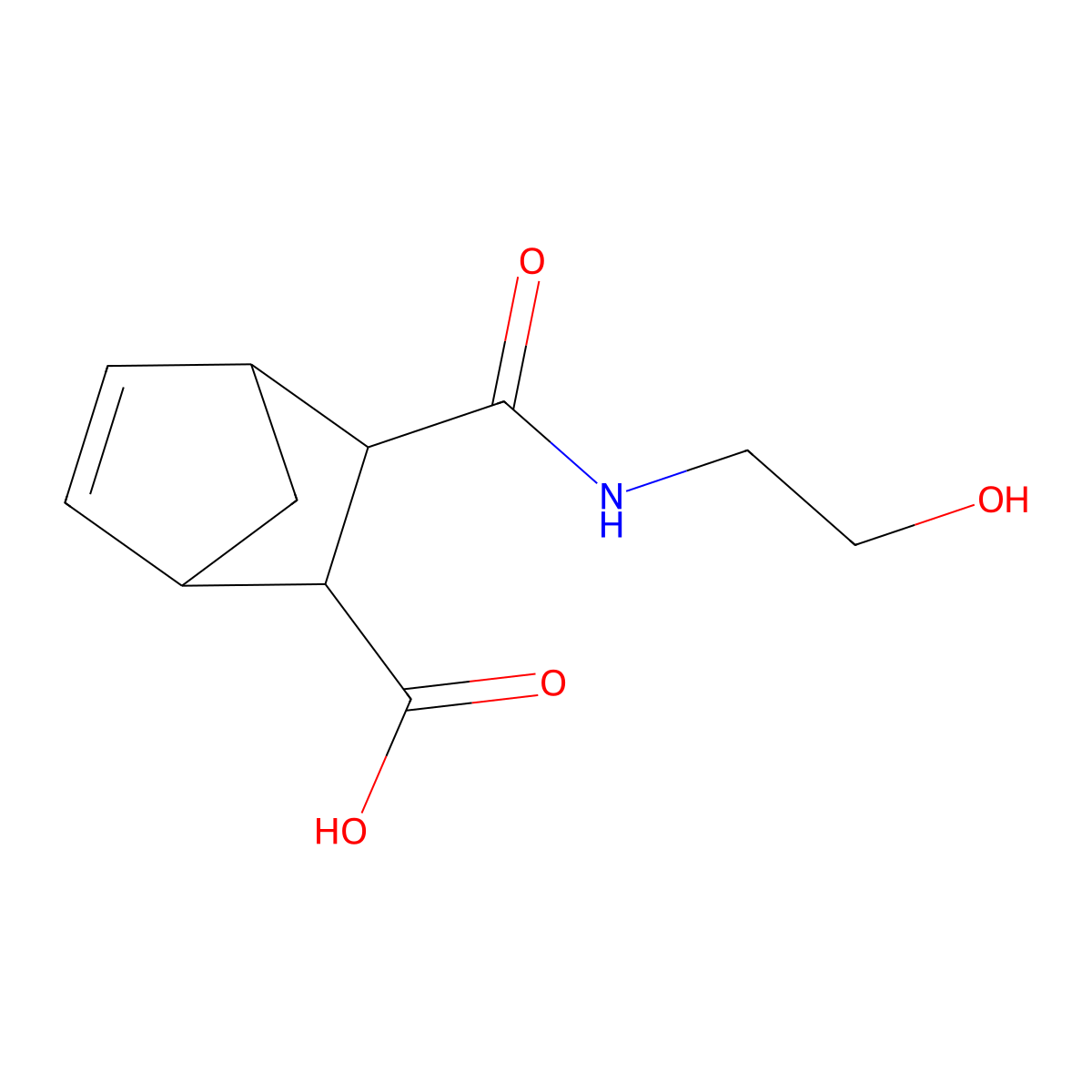 3-(2-Hydroxy-ethylcarbamoyl)-bicyclo[2.2.1]hept-5-ene-2-carboxylic acid molecular structure, CAS 159322-13-1