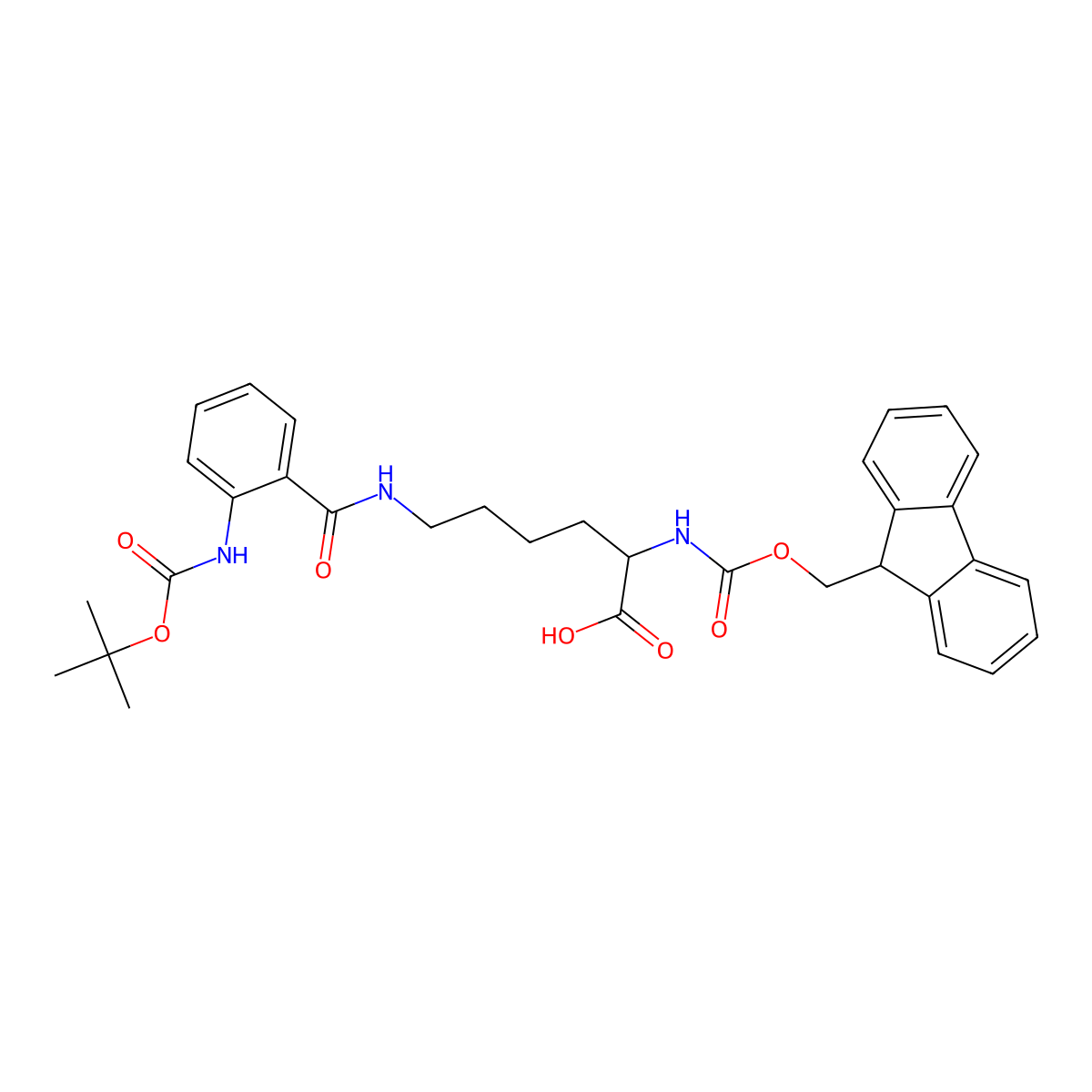 Fmoc-Lys(Retro-Abz-Boc)-OH molecular structure, CAS 159322-59-5