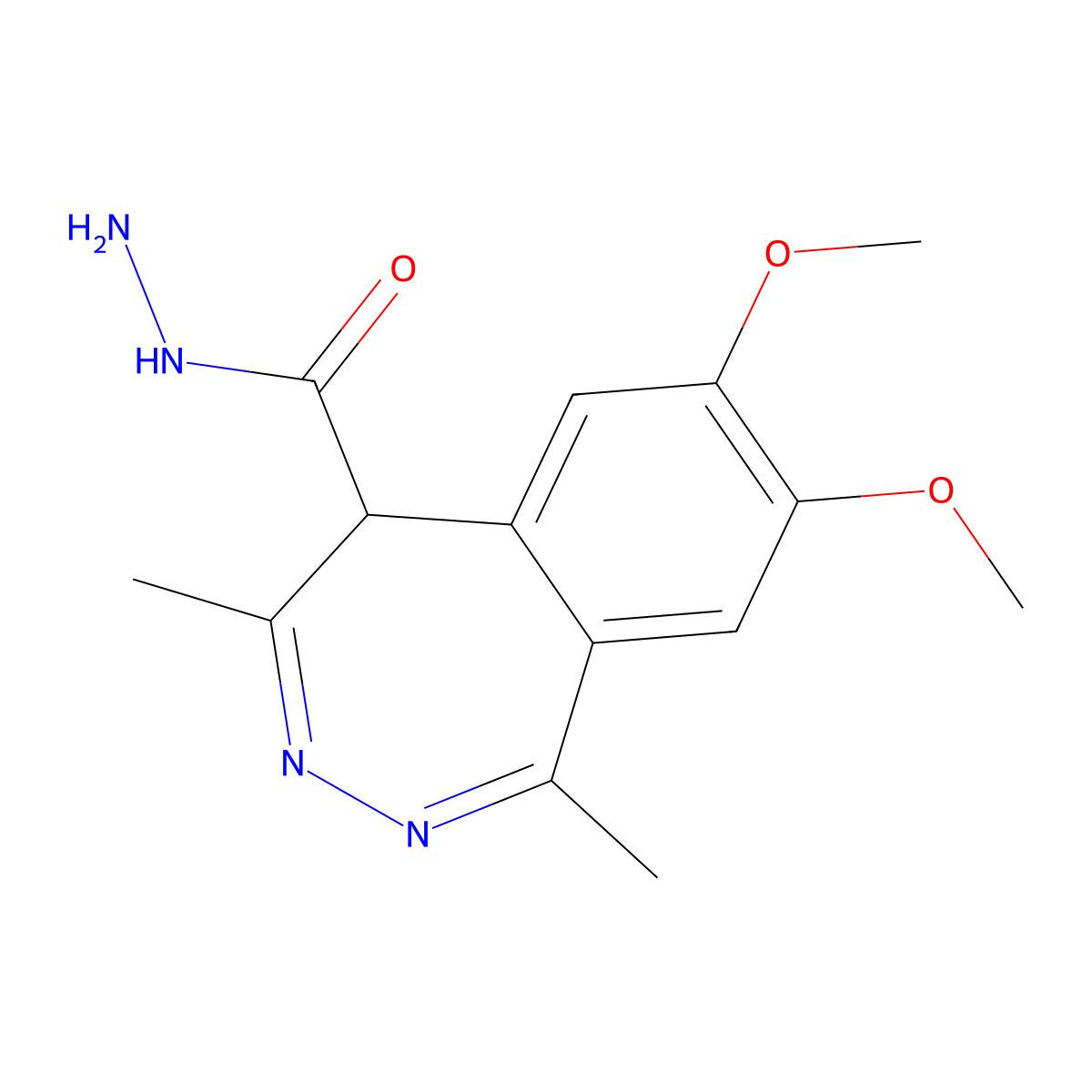7,8-Dimethoxy-1,4-dimethyl-5H-benzo[d][1,2]diazepine-5-carbohydrazide molecular structure, CAS 159324-61-5