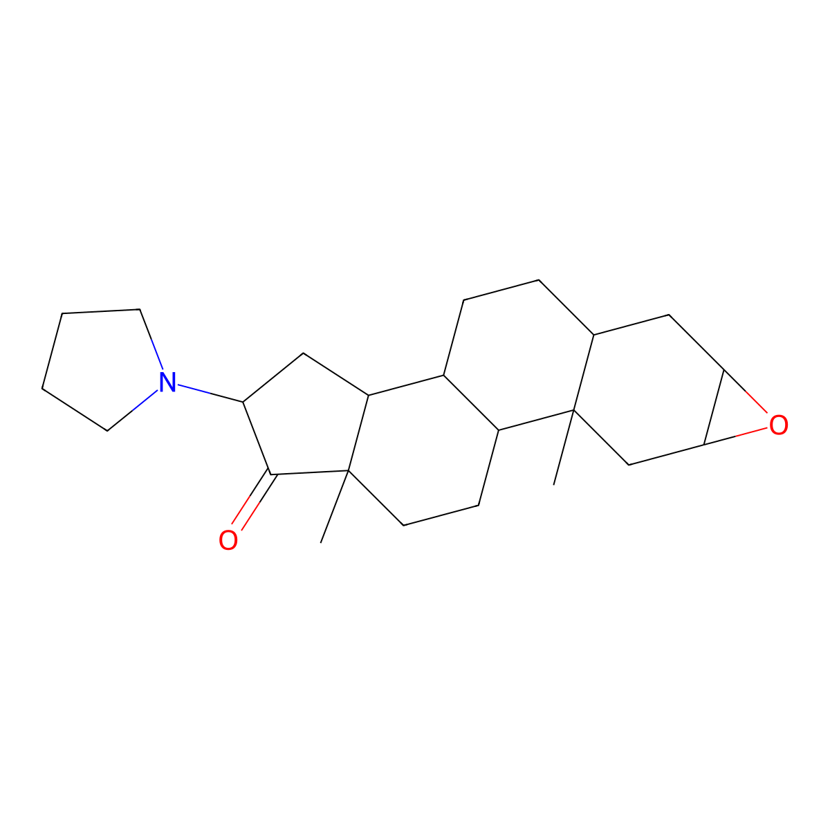 (2a,3a,5a,16b)-2,3-Epoxy-16-(1-pyrrolidinyl)androstan-17-one molecular structure, CAS 159325-45-8