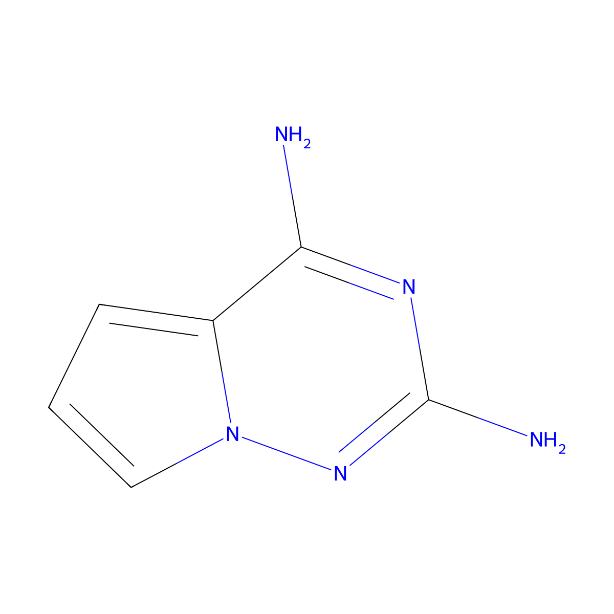 Pyrrolo(2,1-f)(1,2,4)triazine-2,4-diamine molecular structure, CAS 159326-72-4