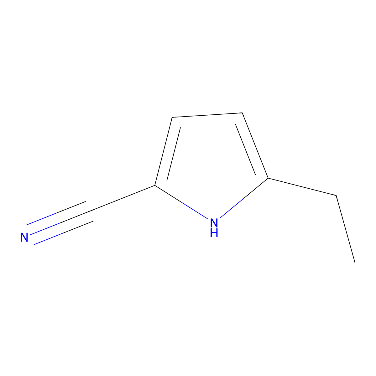 5-ethyl-1H-pyrrole-2-carbonitrile molecular structure, CAS 159326-76-8