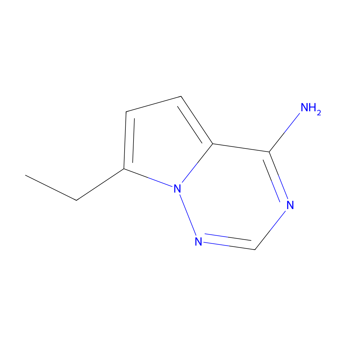7-Ethylpyrrolo[2,1-f][1,2,4]triazin-4-amine molecular structure, CAS 159326-78-0