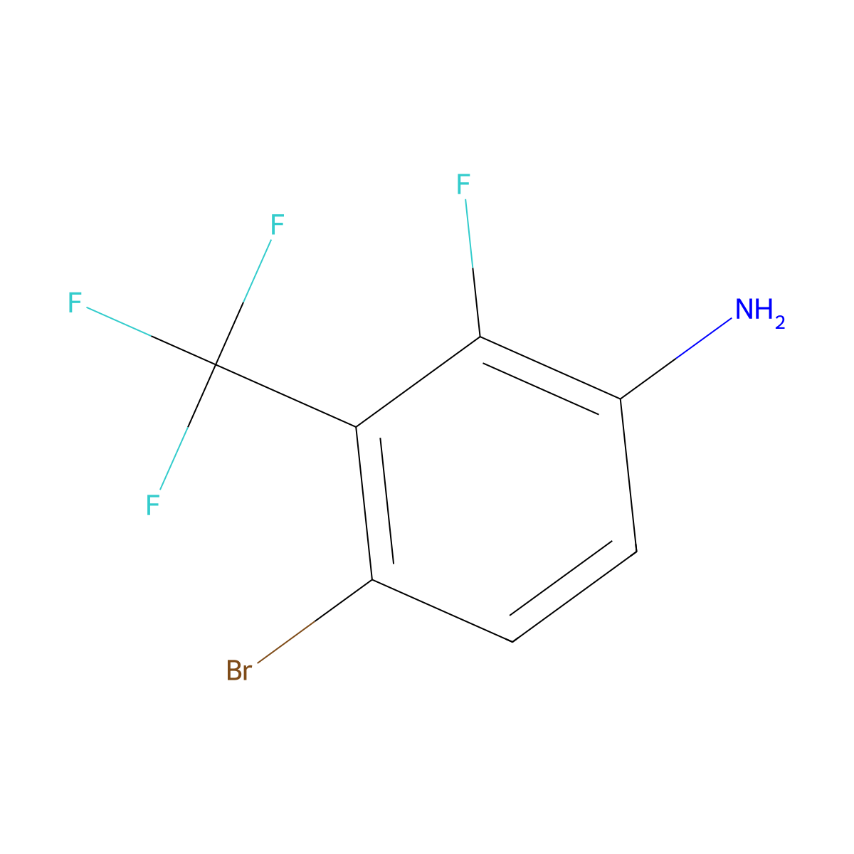 4-Bromo-2-fluoro-3-(trifluoromethyl)aniline molecular structure, CAS 159329-03-0