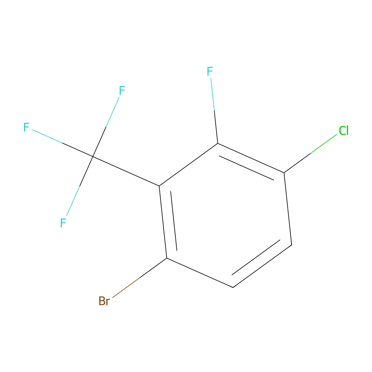 6-Bromo-3-chloro-2-fluorobenzotrifluoride molecular structure, CAS 159329-06-3