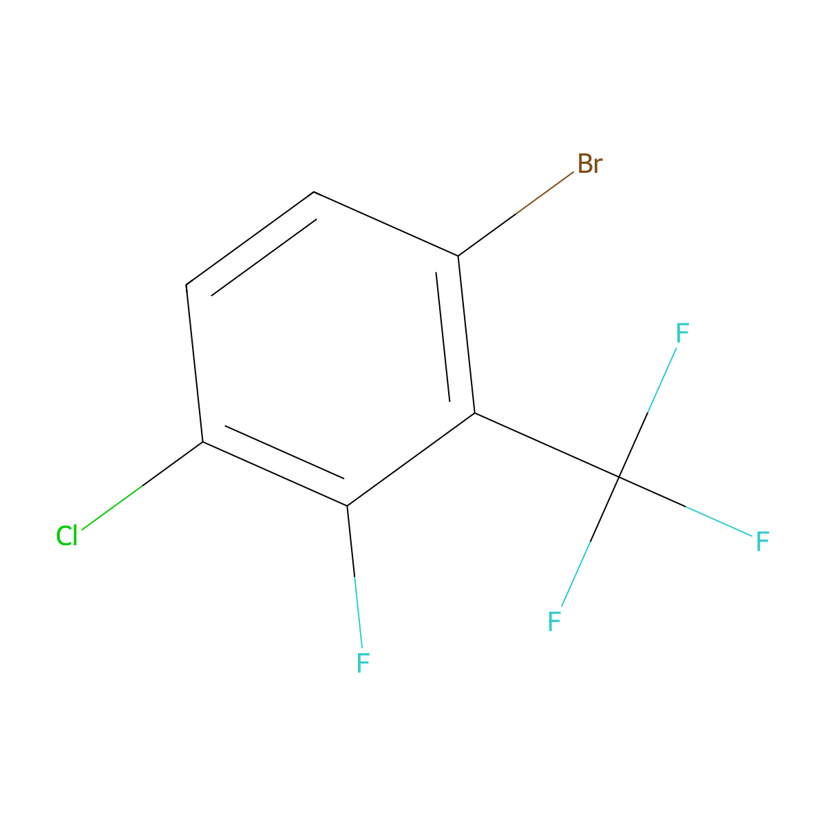 6-Bromo-3-chloro-2-fluorobenzotrifluoride molecular structure, CAS 159329-06-3