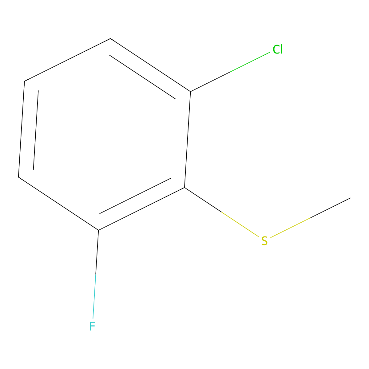 (2-Chloro-6-fluorophenyl)(methyl)sulfane molecular structure, CAS 159329-17-6
