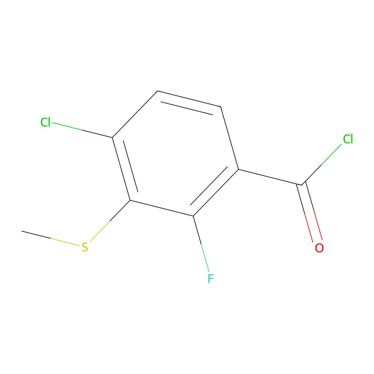 4-Chloro-2-fluoro-3-(methylthio)benzoyl chloride molecular structure, CAS 159329-18-7