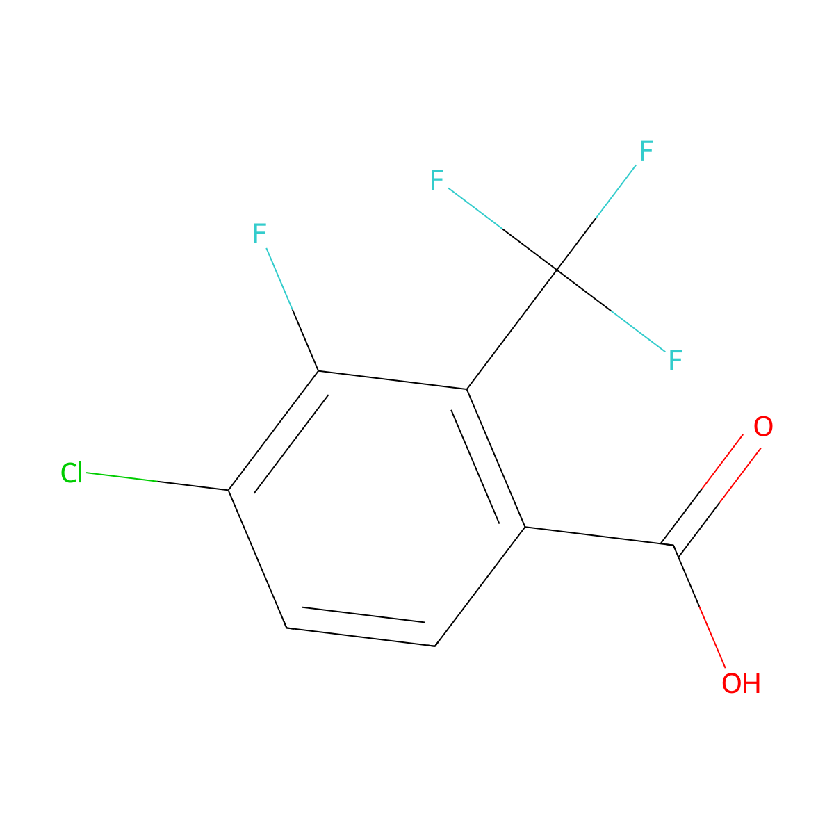 4-Chloro-3-fluoro-2-(trifluoromethyl)benzoic acid molecular structure, CAS 159329-20-1