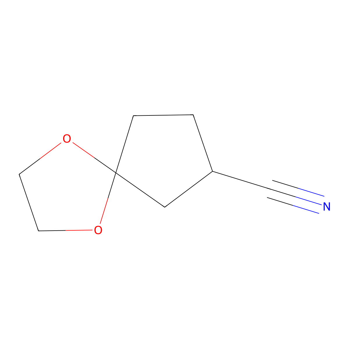 1,4-Dioxaspiro[4.4]nonane-7-carbonitrile molecular structure, CAS 159329-38-1