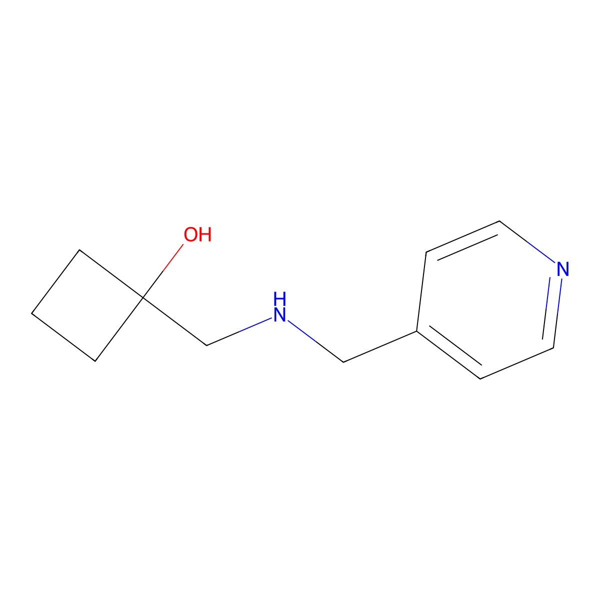 1-({[(Pyridin-4-yl)methyl]amino}methyl)cyclobutan-1-ol molecular structure, CAS 1593327-77-5